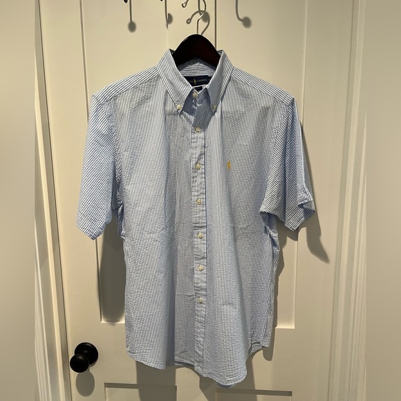 Ralph Lauren Prepster Classic Fit Seersucker Shirt Classic Fit- Men’s Large NWOT - Picture 2 of 5